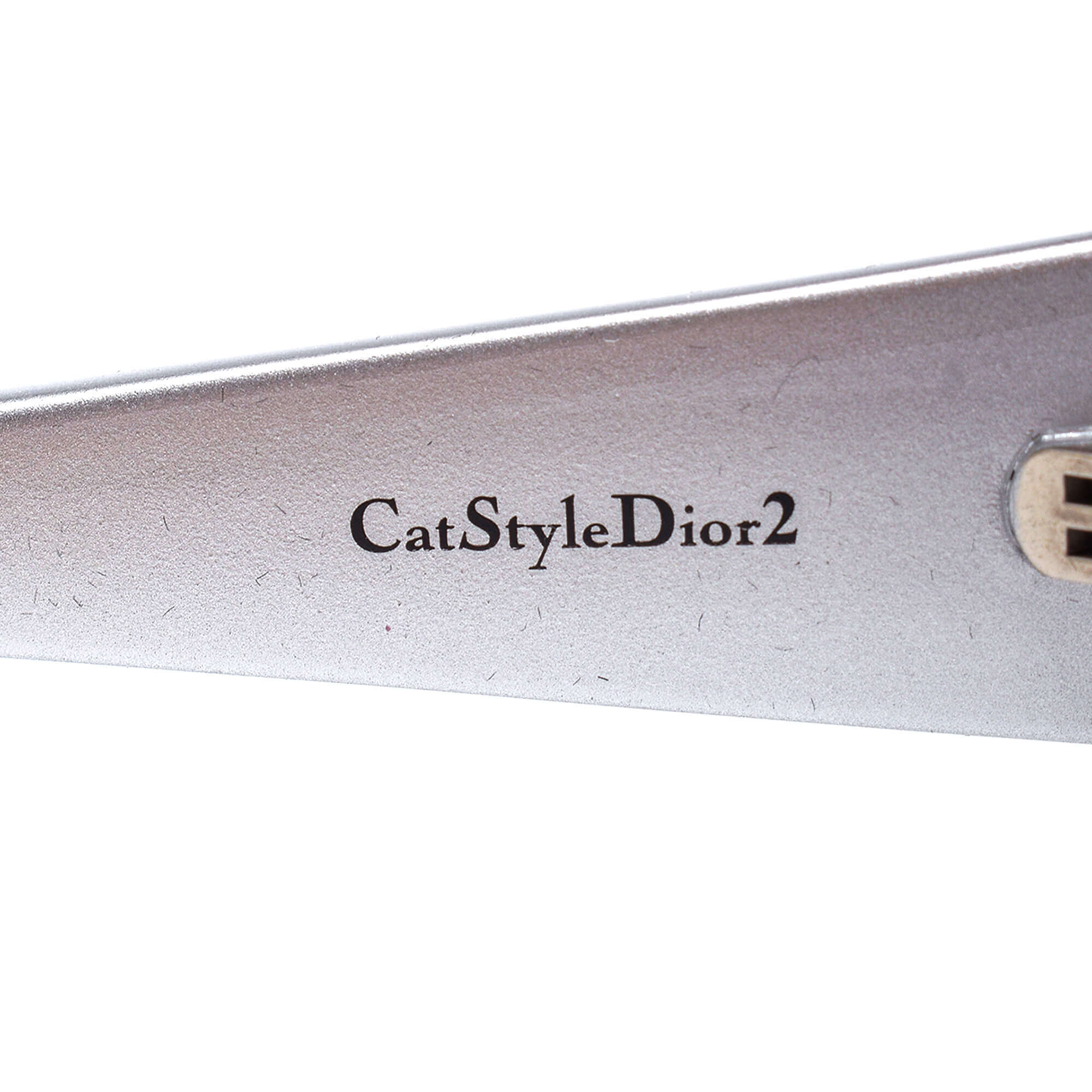 Christian Dior - Black and Silver Acetate Cat Style Dior 2 Rectangular Sunglasses